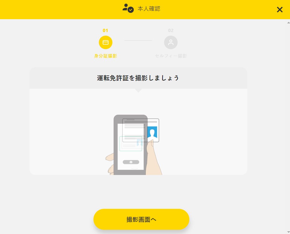 STEP4　運転免許証と顔写真　免許証撮影