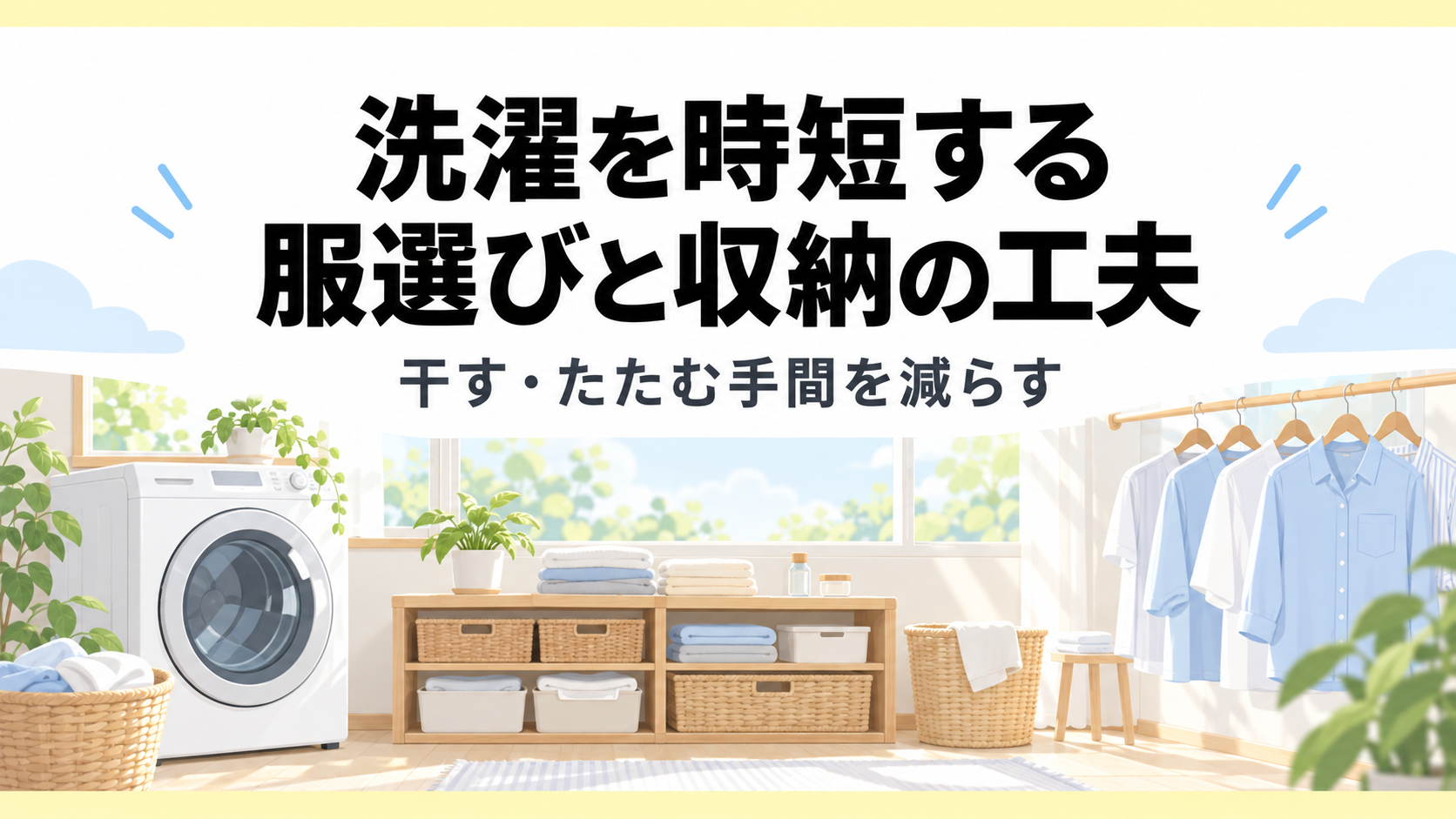 洗濯を時短する服選びと収納の工夫。干す・たたむ手間を減らす